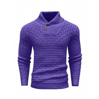 Men’s Button Neck Sweater in Textured Knit Style | Warm Pullover Jumper