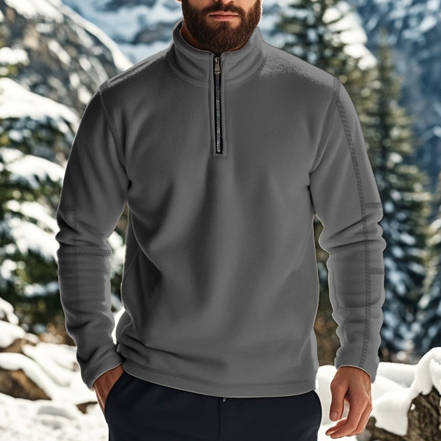 Men’s Quarter Zip Sweater in Relaxed Fit | Classic Half Zip Jumper for Men