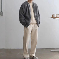 Men’s Zip Up Cardigan Vest in Minimal Knitwear Style | Casual Sleeveless Sweater