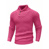 Men’s Button Neck Sweater in Textured Knit Style | Warm Pullover Jumper