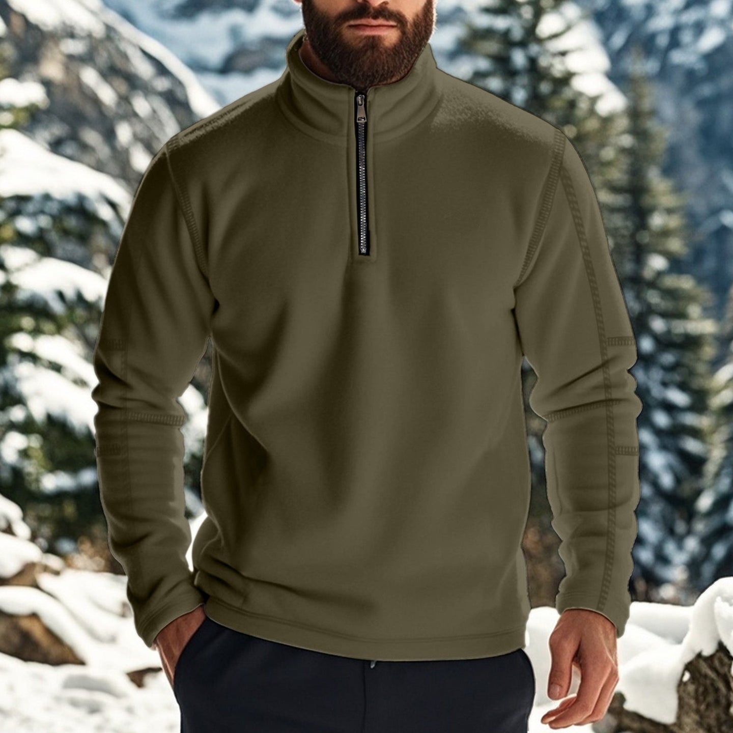 Men’s Quarter Zip Sweater in Relaxed Fit | Classic Half Zip Jumper for Men