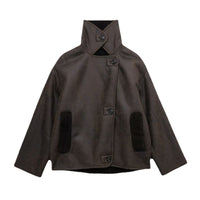 Women’s Leather Look Winter Jacket with Oversized Fit | Stylish Ladies Coat