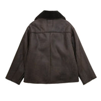 Women’s Leather Look Winter Jacket with Oversized Fit | Stylish Ladies Coat