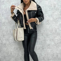 Women’s Short Winter Coat with Shearling Lining | Stylish Ladies Jacket