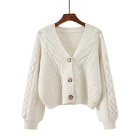 Women’s Chunky Knit Cardigan with V Neck | Warm Ladies Cardigan Sweater