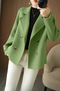 Women’s Double Breasted Coatigan Cardigan | Smart Casual Ladies Knitwear Jacket