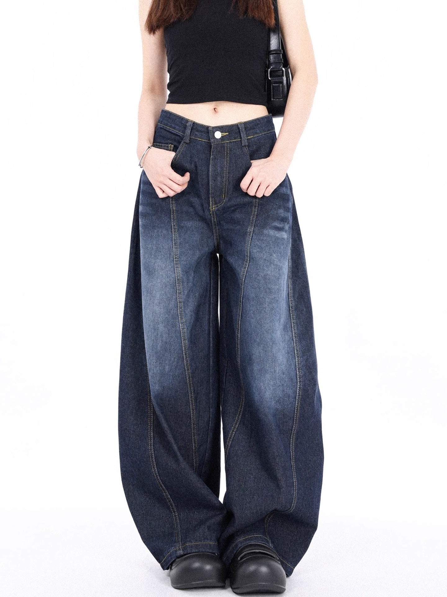 Women’s Wide Leg Baggy Jeans High Waist | Casual Ladies Trousers Denim Style