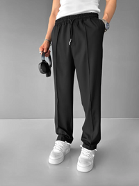 Men’s Pleated Chino Trousers | Straight-Leg Fit | Adjustable Drawstring Waist | Casual Everyday Pants