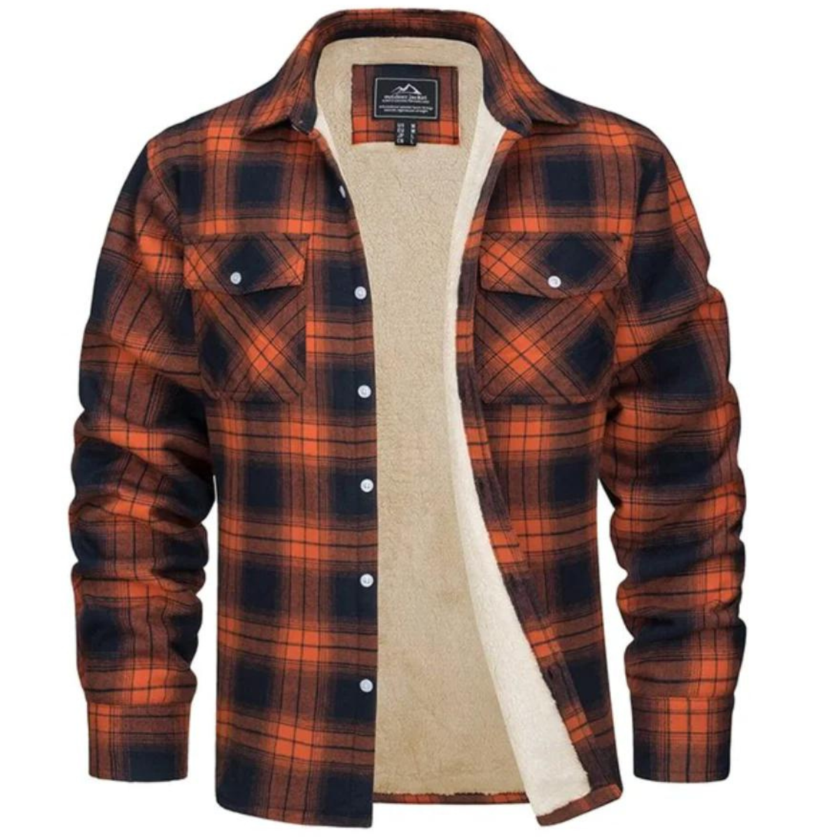 Men’s Checked Winter Jacket in Warm Casual Style | Fleece Lined Outdoor Coat
