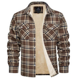 Men’s Checked Winter Jacket in Warm Casual Style | Fleece Lined Outdoor Coat