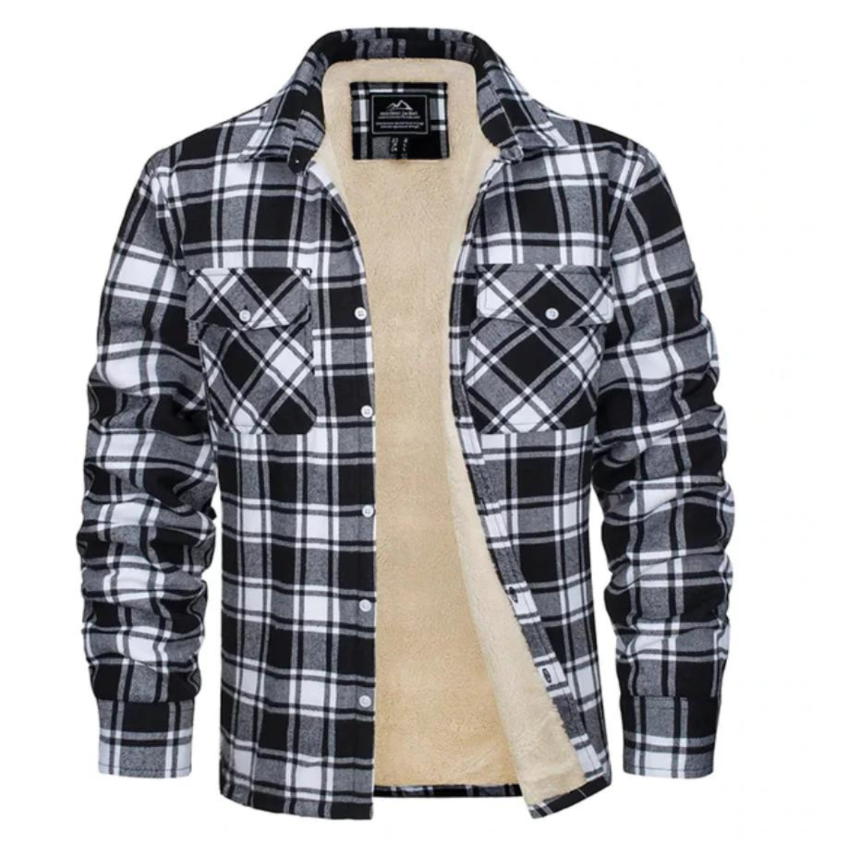 Men’s Checked Winter Jacket in Warm Casual Style | Fleece Lined Outdoor Coat