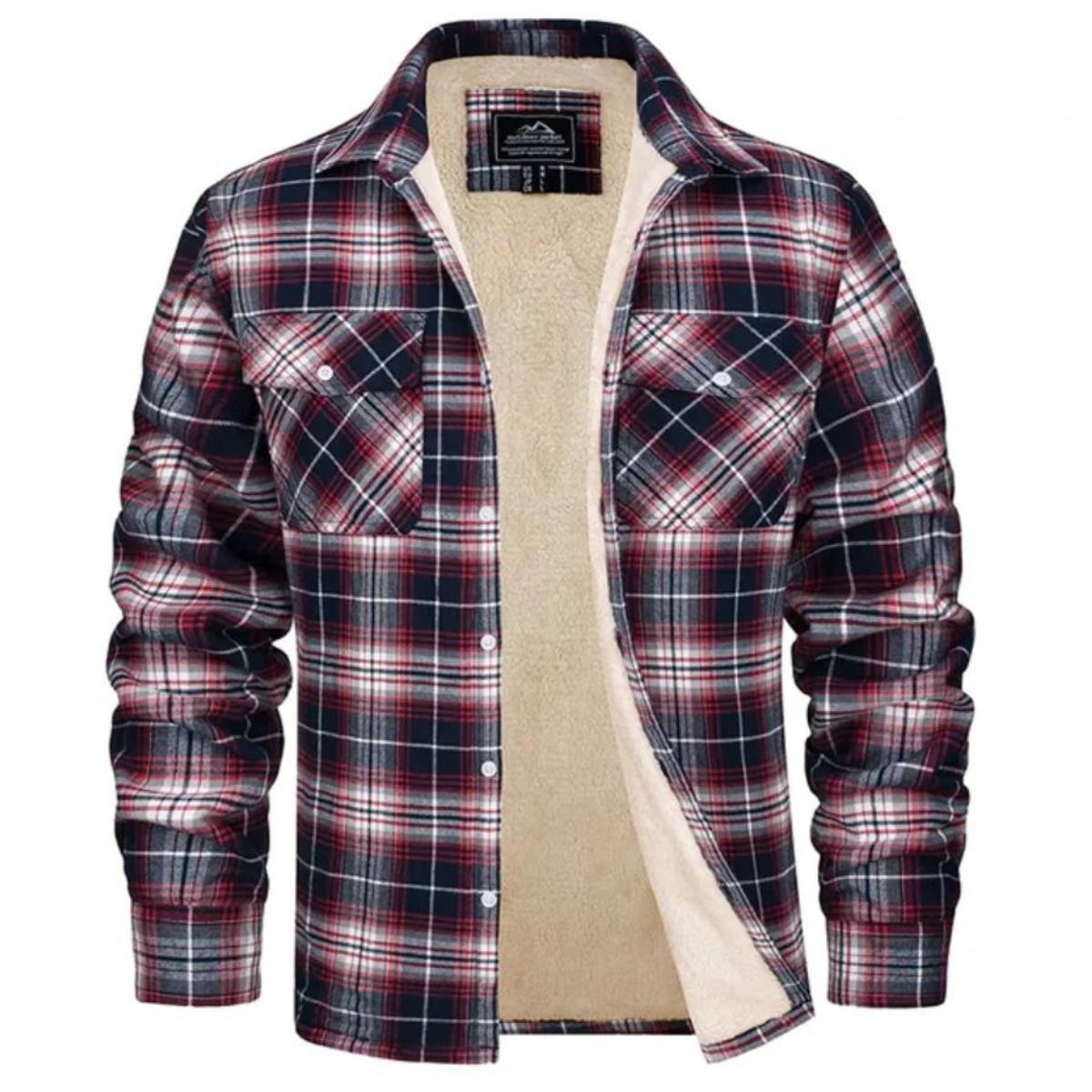Men’s Checked Winter Jacket in Warm Casual Style | Fleece Lined Outdoor Coat