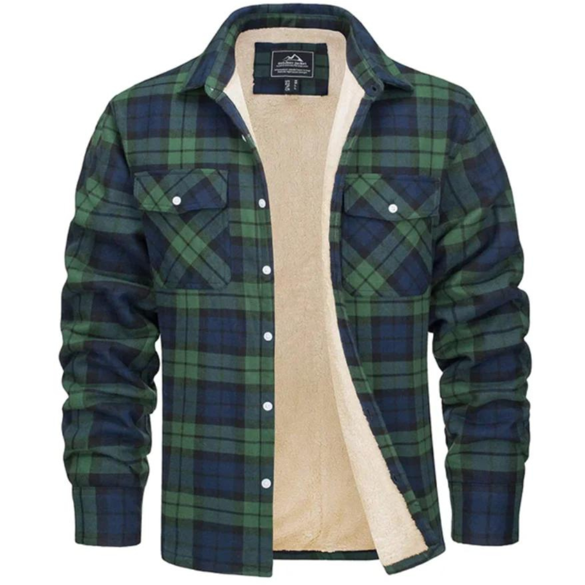 Men’s Checked Winter Jacket in Warm Casual Style | Fleece Lined Outdoor Coat