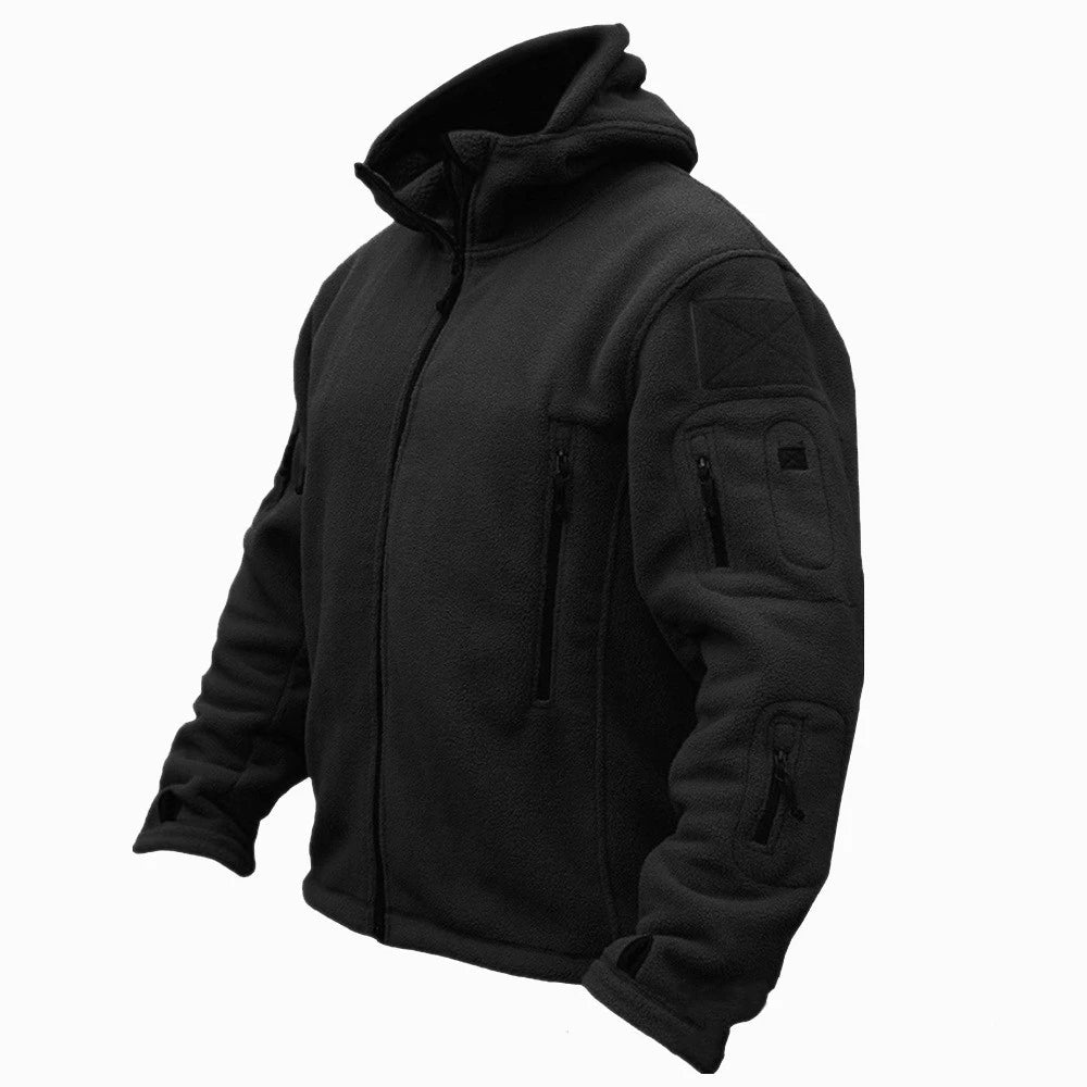 Men’s Tactical Fleece Jacket with Hooded Outdoor Style | Warm Winter Coat