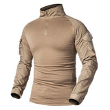 Men’s Tactical Quarter Zip Sweater with Camouflage Sleeves | Lightweight Outdoor Jumper