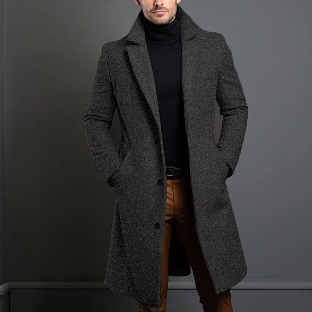Men’s Long Overcoat | Smart Winter Coat | Tailored Fit | Formal and Casual Layer