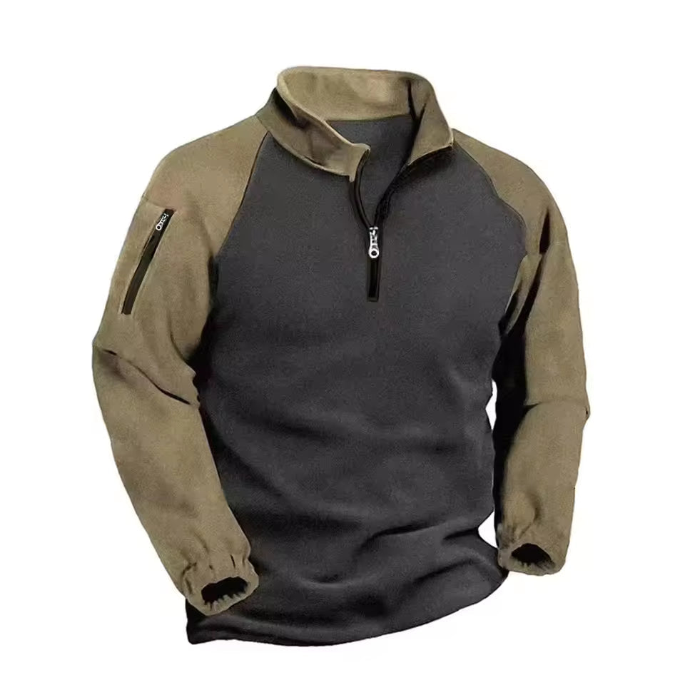 Men’s Half Zip Sweater | Fleece Pullover with Mock Neck