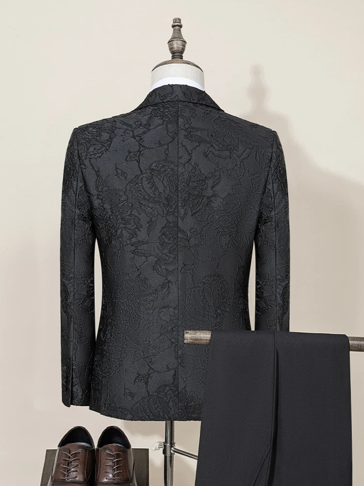 Men’s Black Slim Fit 3 Piece Wedding Suit | Classic Tuxedo Style for Formal Events