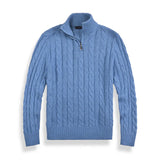 Men’s Half Zip Sweater | Quarter Zip Jumper | Ribbed Hem | Smart Knitwear