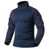 Men’s Tactical Quarter Zip Sweater with Camouflage Sleeves | Lightweight Outdoor Jumper