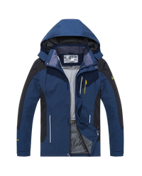 Men’s Waterproof Hiking Jacket with Hooded Outdoor Style | Windproof Camping Coat