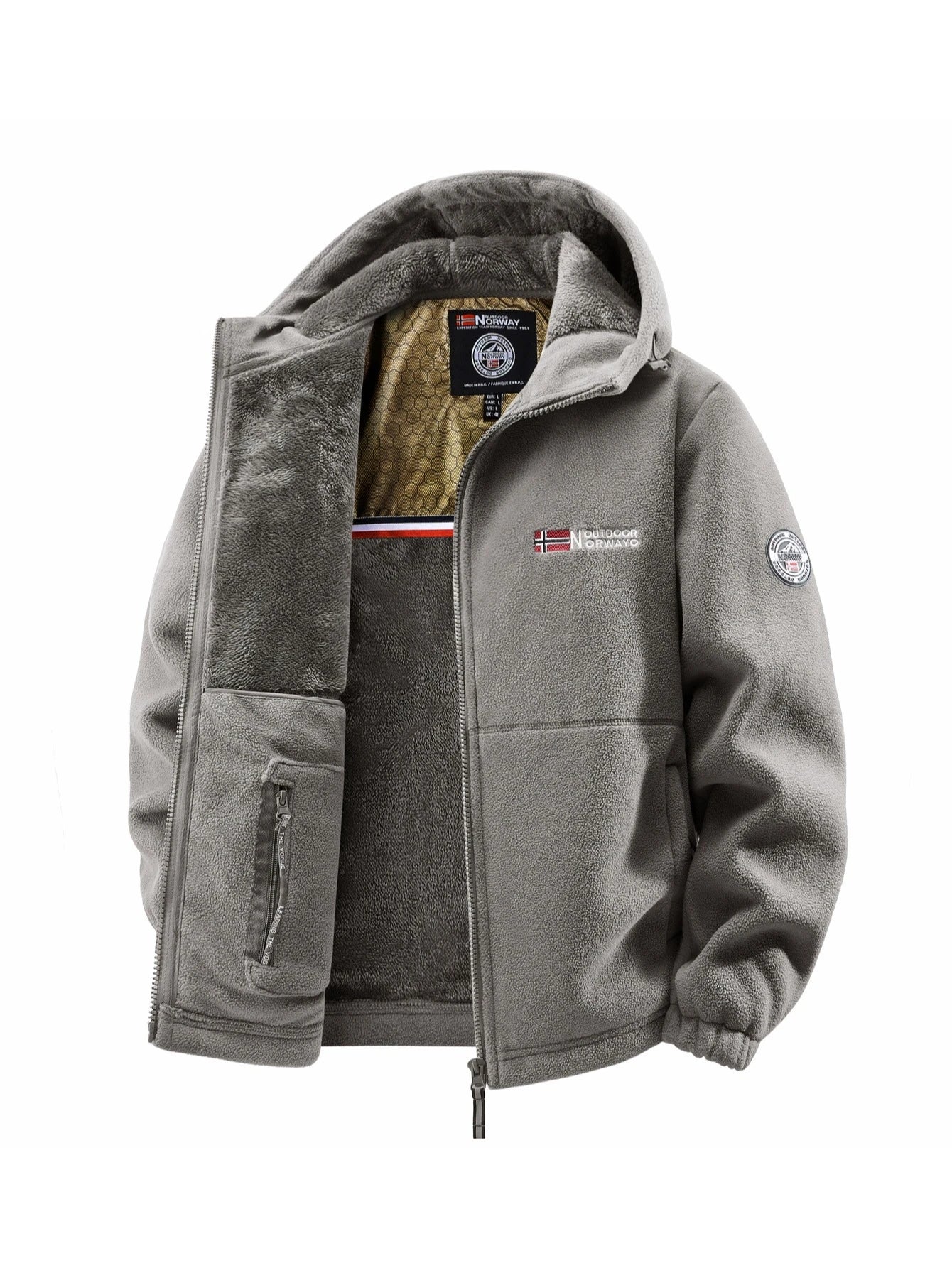 Men’s Fleece Jacket in Warm Winter Style | Outdoor Casual Zip Up Coat