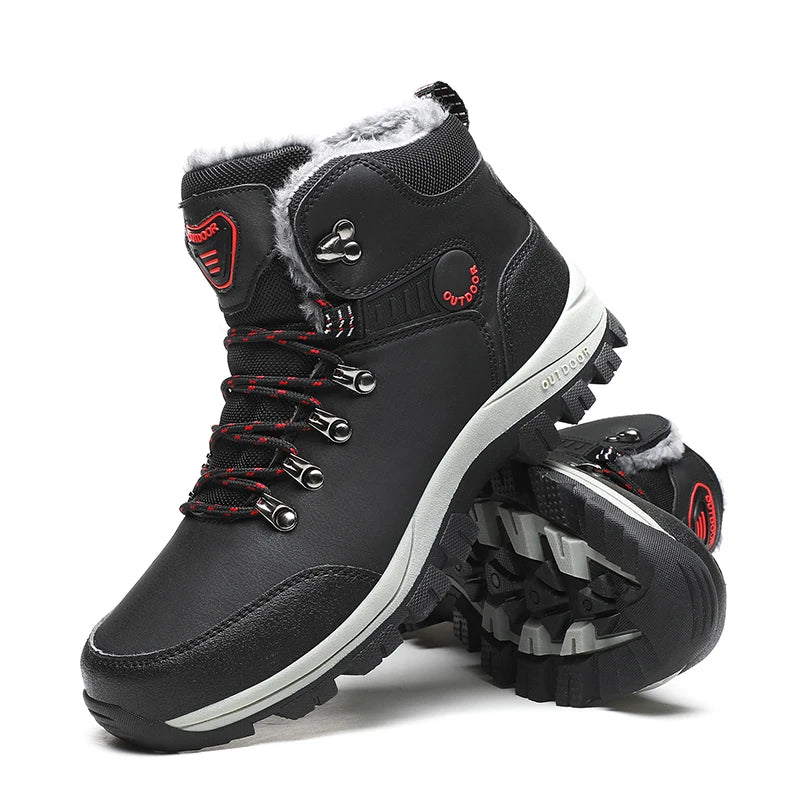 Men’s Winter Snow Boots with Fur Lining | Waterproof Warm Ankle Work Shoes
