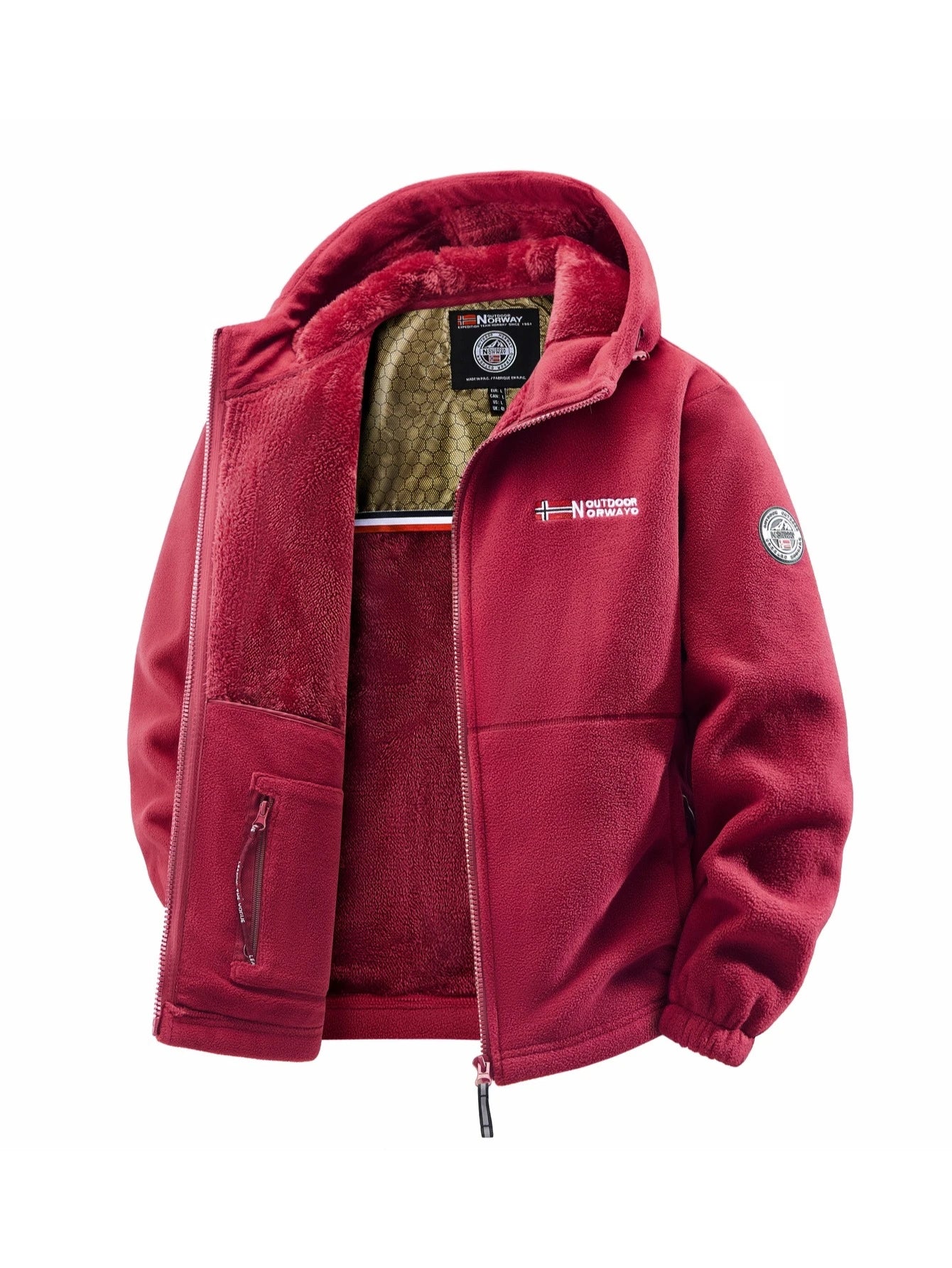 Men’s Fleece Jacket in Warm Winter Style | Outdoor Casual Zip Up Coat