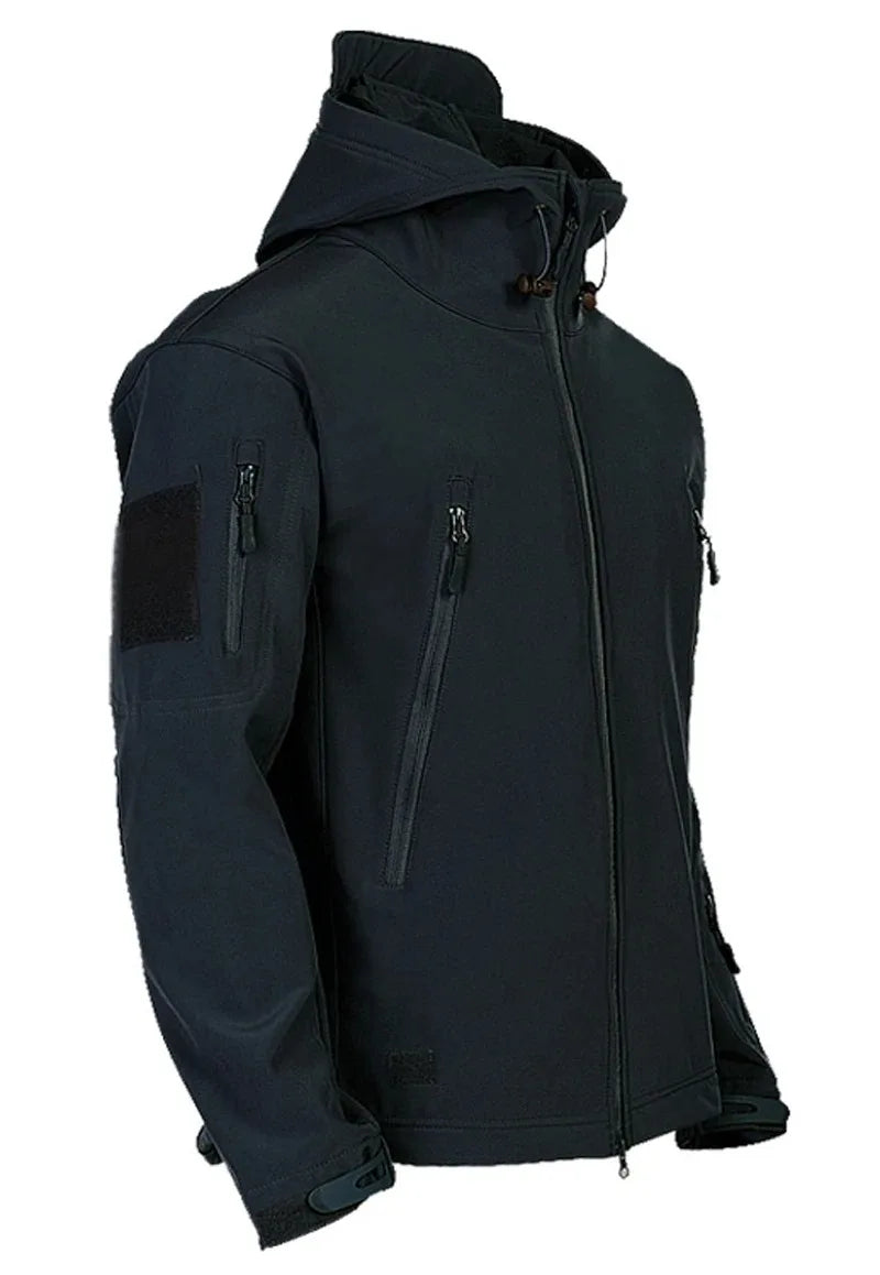 Men’s Tactical Military Soft Shell Jacket with Hood | Waterproof Outdoor Coat