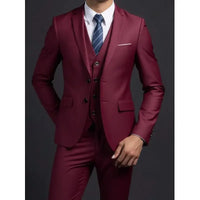 Men’s Slim Fit 3 Piece Wedding Suit | Classic Tuxedo Style for Formal Occasions