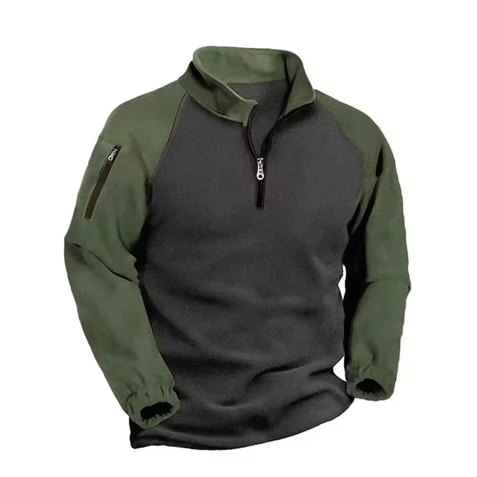 Men’s Half Zip Sweater | Fleece Pullover with Mock Neck