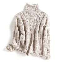 Women’s Roll Neck Jumper with Cable Knit | Warm Winter Sweater for Ladies
