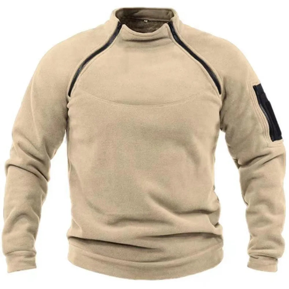 Men’s Polar Fleece Quarter Zip Sweater with Stand Collar | Warm Winter Jumper