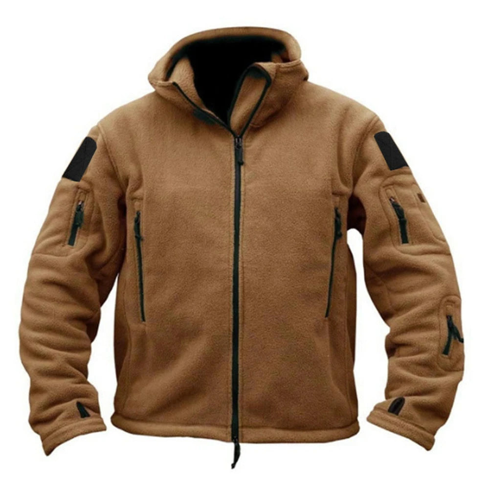 Men’s Tactical Fleece Jacket with Hooded Outdoor Style | Warm Winter Coat