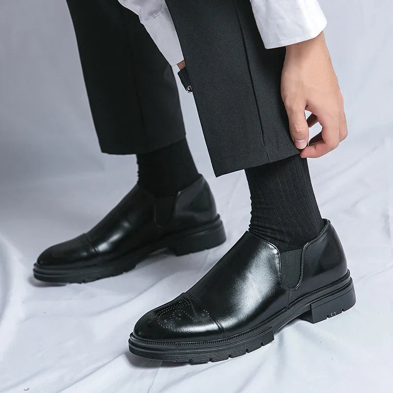 Men’s Leather Slip On Shoes Smart Casual Loafers | Classic Dress Shoes Men