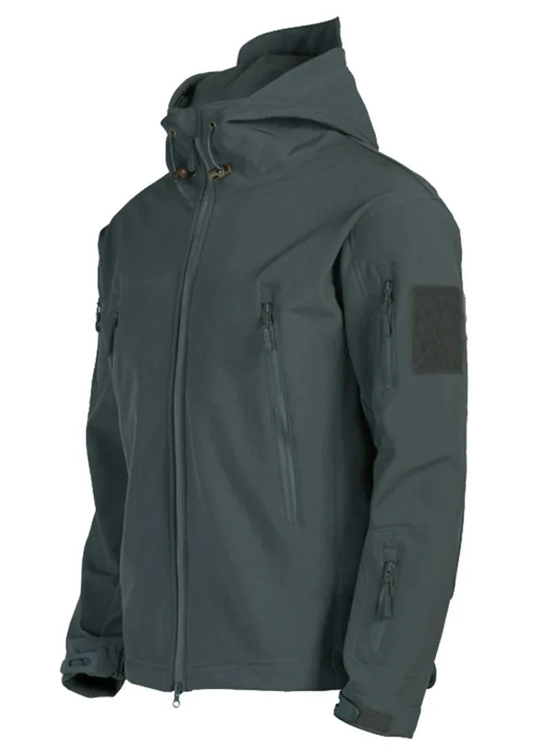 Men’s Tactical Military Soft Shell Jacket with Hood | Waterproof Outdoor Coat