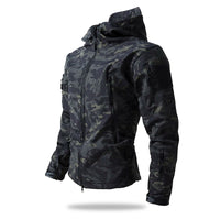Men’s Tactical Camouflage Soft Shell Jacket with Hood | Waterproof Outdoor Coat