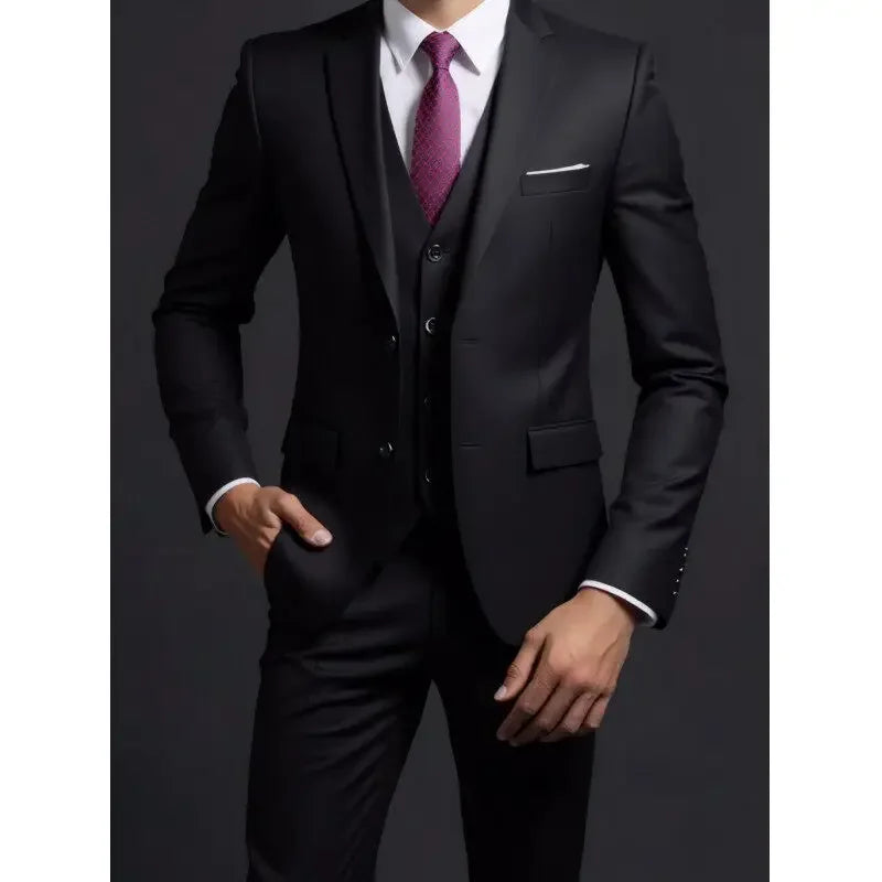 Men’s Slim Fit 3 Piece Wedding Suit | Classic Tuxedo Style for Formal Occasions