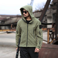 Men’s Tactical Fleece Jacket with Hooded Outdoor Style | Warm Winter Coat