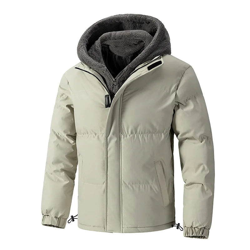 Men’s Fleece Lined Puffer Jacket in Winter Style | Thick Warm Padded Coat