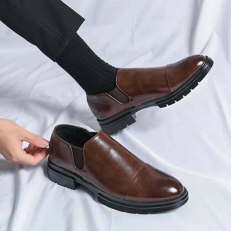 Men’s Leather Slip On Shoes Smart Casual Loafers | Classic Dress Shoes Men