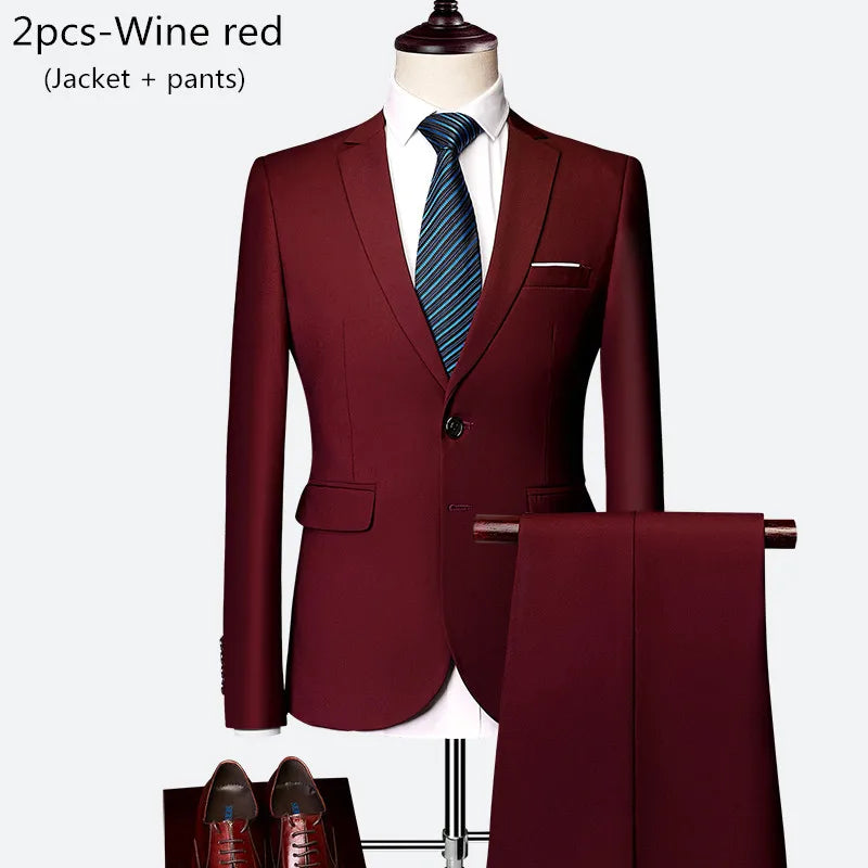 Men’s Slim Fit 3 Piece Wedding Suit | Classic Formal Tuxedo Style for Special Occasions