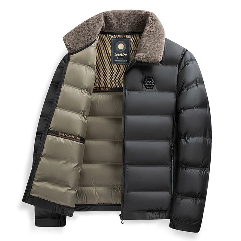 Men’s Puffer Jacket with Stand Collar | Warm Slim Fit Winter Coat