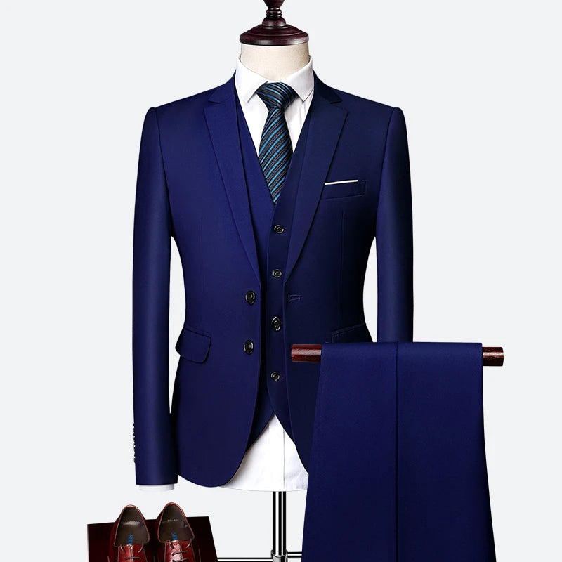 Men’s Slim Fit 3 Piece Wedding Suit | Classic Formal Tuxedo Style for Special Occasions
