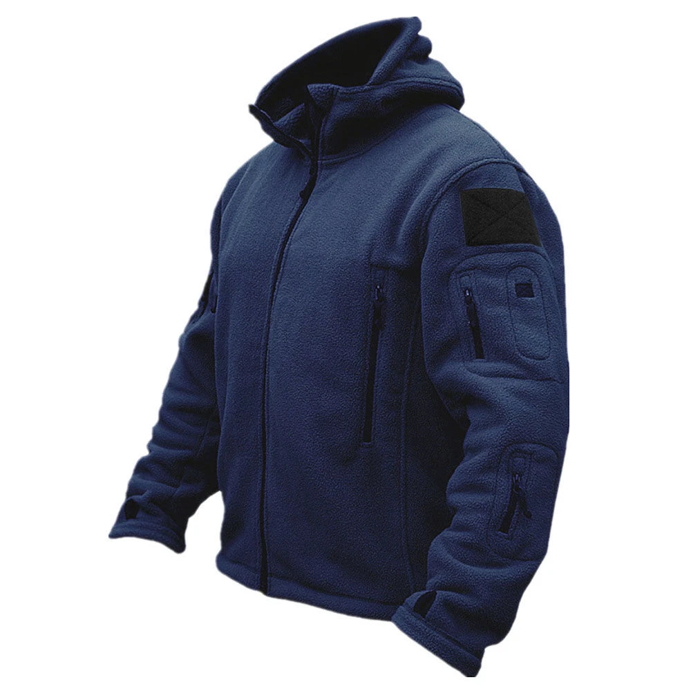 Men’s Tactical Fleece Jacket with Hooded Outdoor Style | Warm Winter Coat