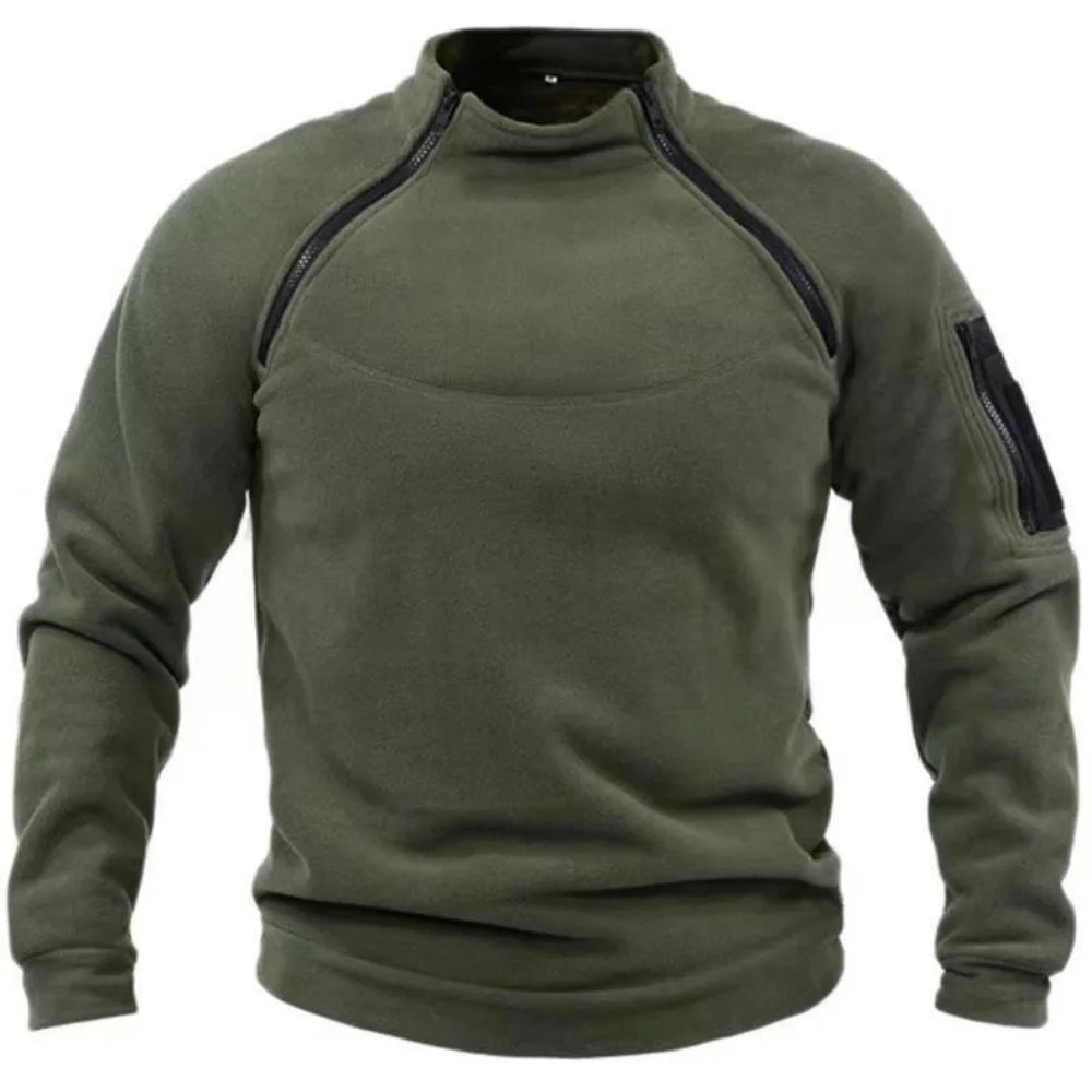 Men’s Polar Fleece Quarter Zip Sweater with Stand Collar | Warm Winter Jumper