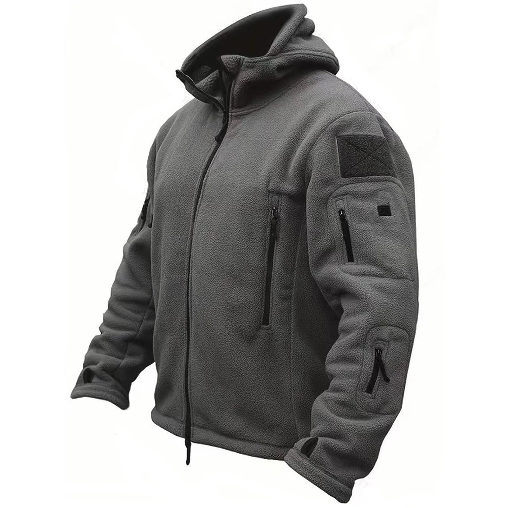 Men’s Tactical Fleece Jacket with Hooded Outdoor Style | Warm Winter Coat
