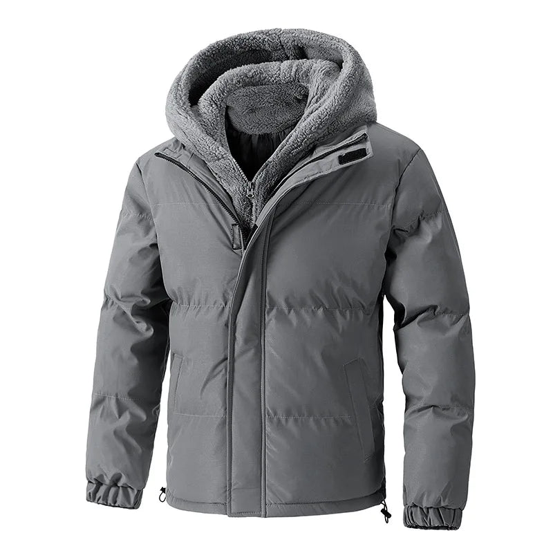 Men’s Fleece Lined Puffer Jacket in Winter Style | Thick Warm Padded Coat