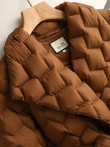 Women’s Belted Puffer Jacket in Elegant Quilted Style | Long Winter Coat