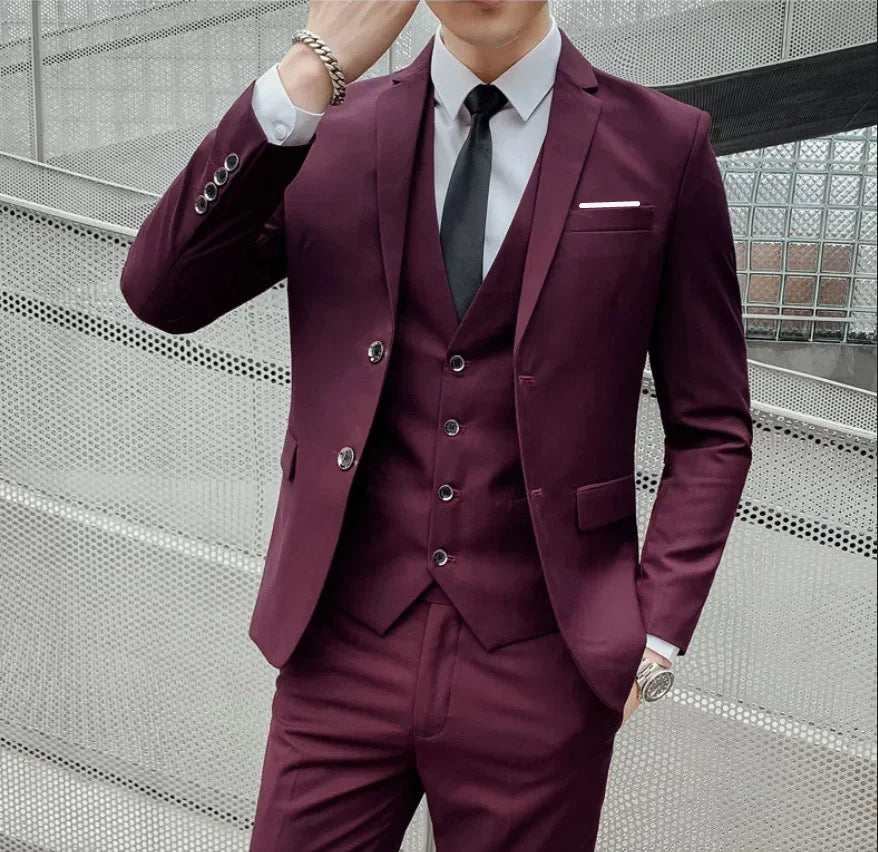 Men’s Slim Fit 3 Piece Wedding Suit | Classic Tuxedo Style for Formal Occasions